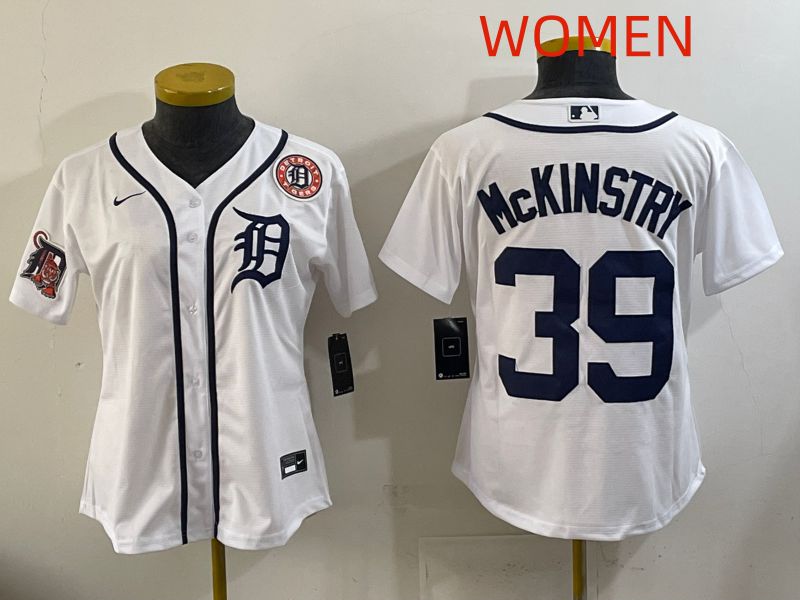 Women Detroit Tigers 39 Mckinstry White Game Nike MLB Jersey style 009